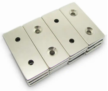 OEM Ndfeb N45 Khối nam châm hình chữ nhật nam châm lỗ chìm